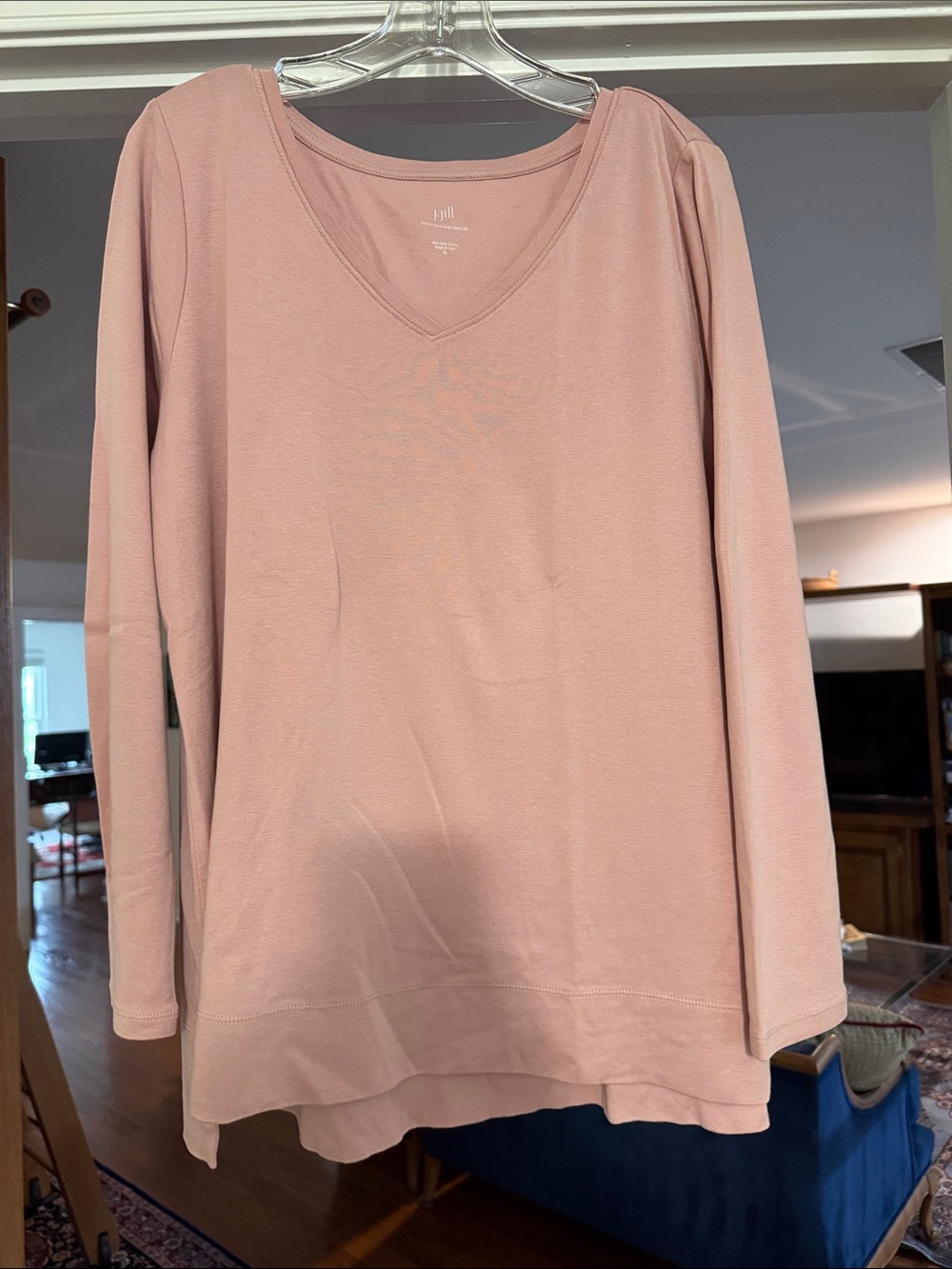 J. Jill Blush Pink V-Neck Long Sleeve Top